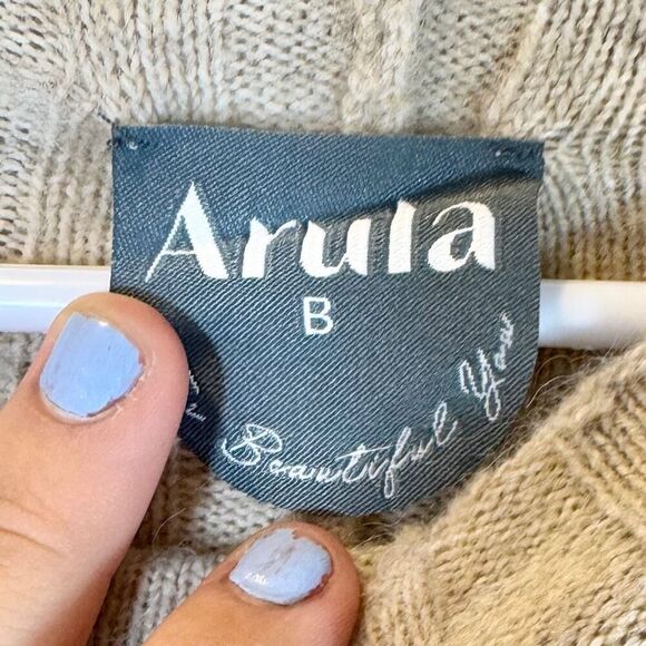 NWT Arula Cowl Neck Oversized  Oatmeal Wool Blend Sweater Dress 2X Women's - Picture 4 of 10